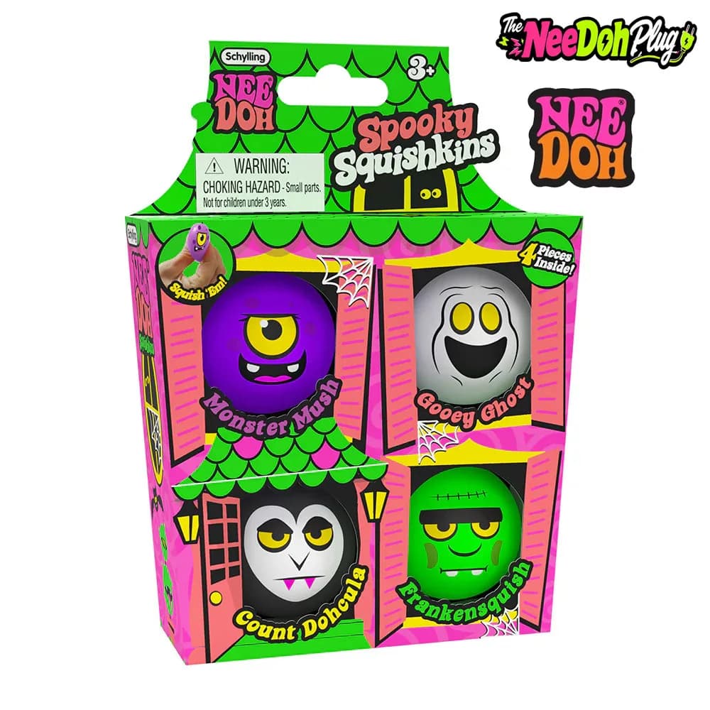 Schylling NeeDoh Halloween Mini Ghost Set Slow Rebound Squishy Sensory Toy Stress Relief Party Gift