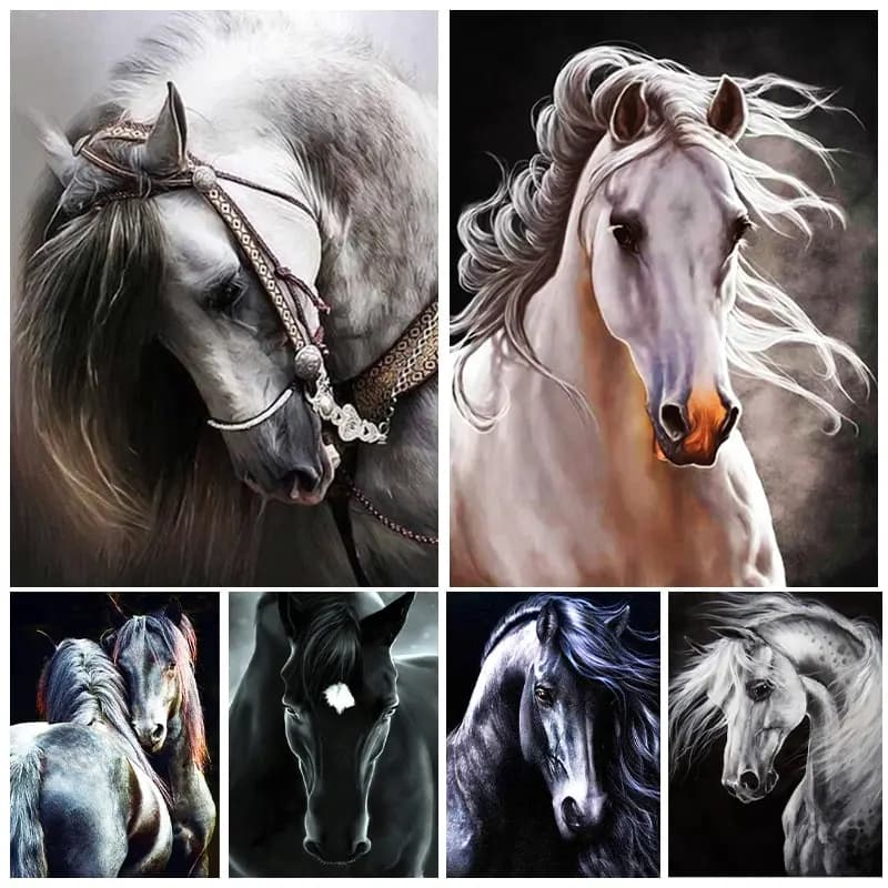 Horse 5D Diamond Painting Kits Animal Full Square/Round Diamond Mosaic Embroidery Handicraft Cross Stitch Home Decor Gift