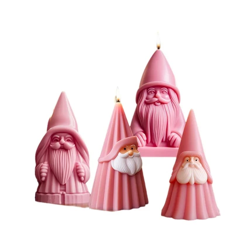 Stampo in silicone per candela per aromaterapia di Babbo Natale Barba 3D Stampo per candela di Babbo Natale Stampi in gesso in resina di Babbo Natale Regalo di Natale