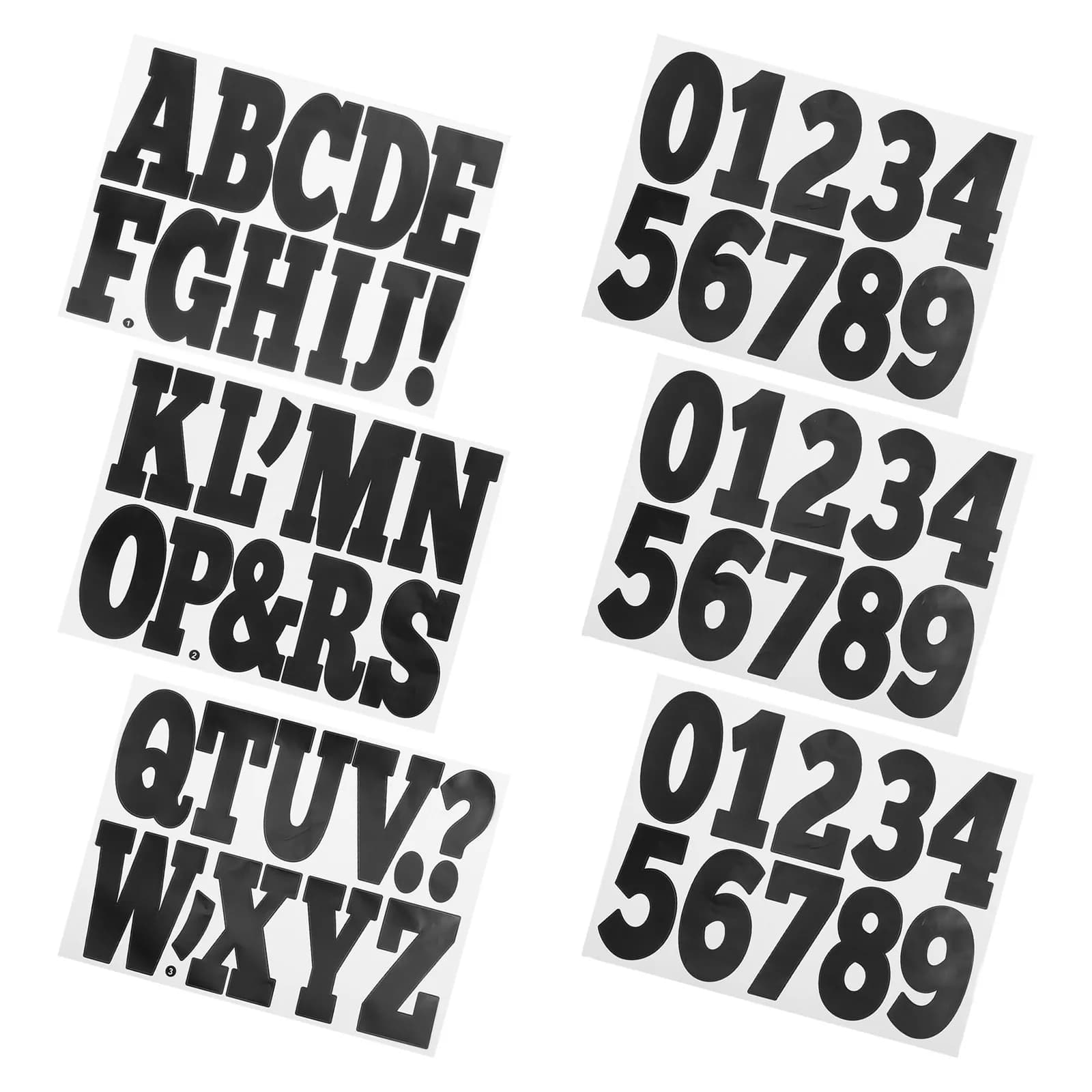 Extra Large Alphabet Numeric Stickers Vinyl Self Adhesive for Wall Door Laptop Notebook Craft School Office Decoration