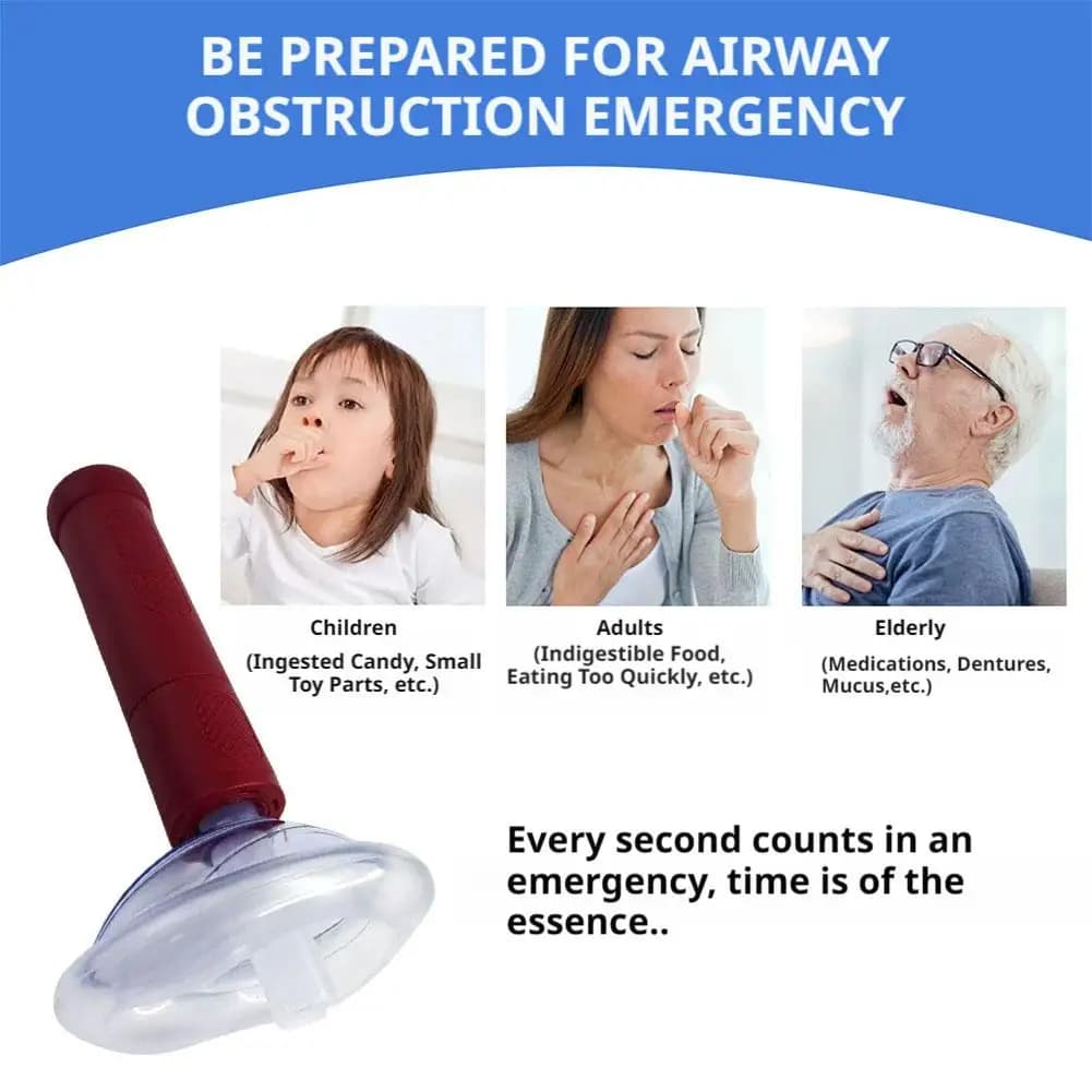 Dispositivo di Soccorso Anti-Soffocamento 2-in-1: Maschera per le Vie Aeree e Strumento Heimlich, Certificato CPR per Adulti e Bambini | Kit di Pronto Soccorso e Emergenza Domestica