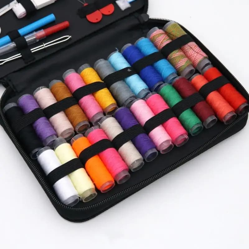 Borsa Portatile per Kit da Cucito da Viaggio, Set di 86/172 Pezzi con Fili, Aghi, Forbici, Metro a Nastro e Bottoni