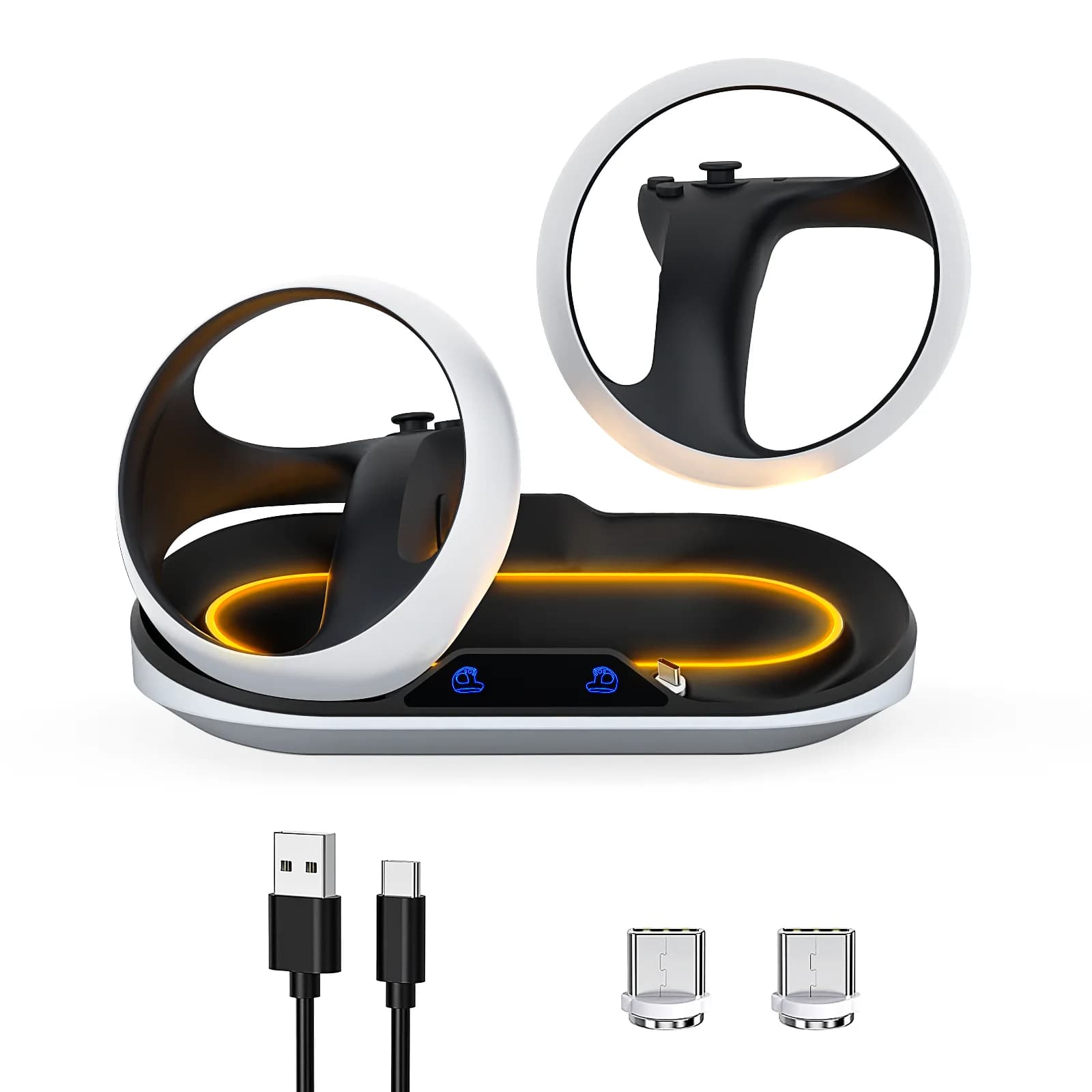 Stazione di ricarica per controller PSVR 2, dock di ricarica veloce PSVR2 con 2 connettori magnetici di tipo C, controller PS VR2