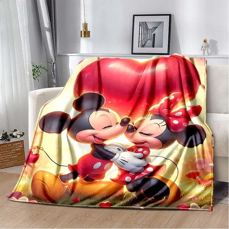 Coperta con Stampa Cartoon Minnie e Mickey in 17 Stili, Morbida e Lussuosa per Bambini e Adulti, Adatta per Tutte le Stagioni