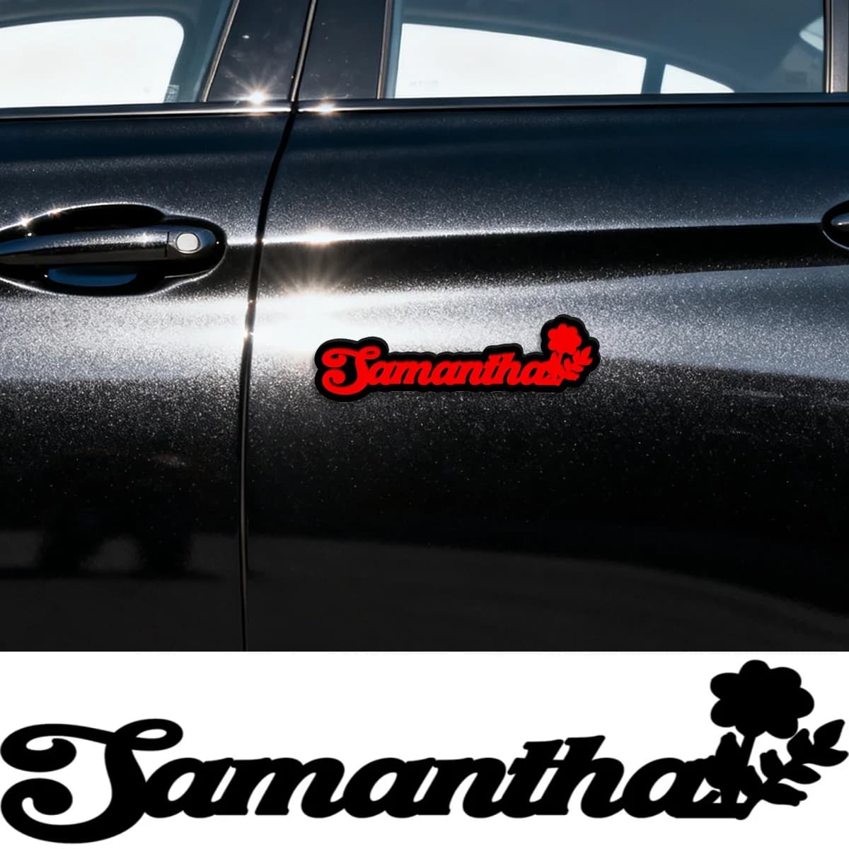 Adesivo per Auto con Logo Personalizzato, Fiore in 3D Acrilico, Emblema Decorativo per Coda Auto, Accessori per Auto