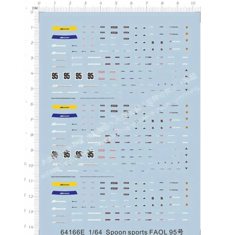 Decalcomania dell'acqua del kit modello Spoon Sports Faol 95 1/64