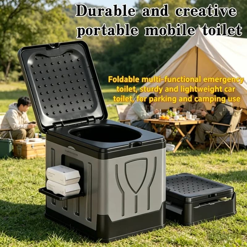 Bagni mobili da esterno, accessori portatili per il campeggio nella giungla, bidoni della spazzatura riutilizzabili per il campeggio, forniture per viaggi in auto.