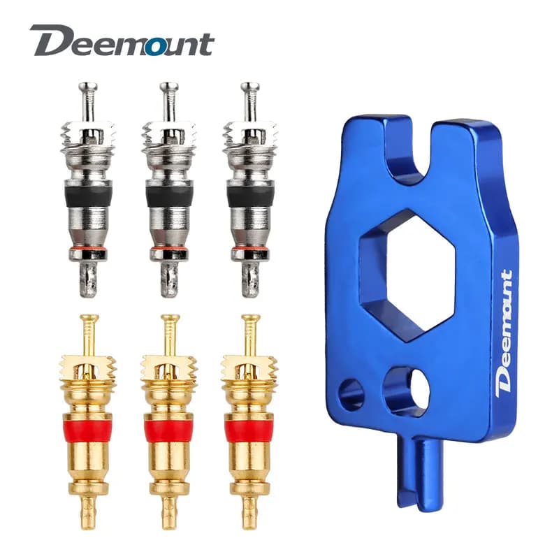 Inserti in rame per bicicletta Filettatura 5V1 universale per auto Strada MTB AV Valvola per pneumatici Ugello Nucleo Schrader Gonfiaggio Tappo di sgonfiaggio
