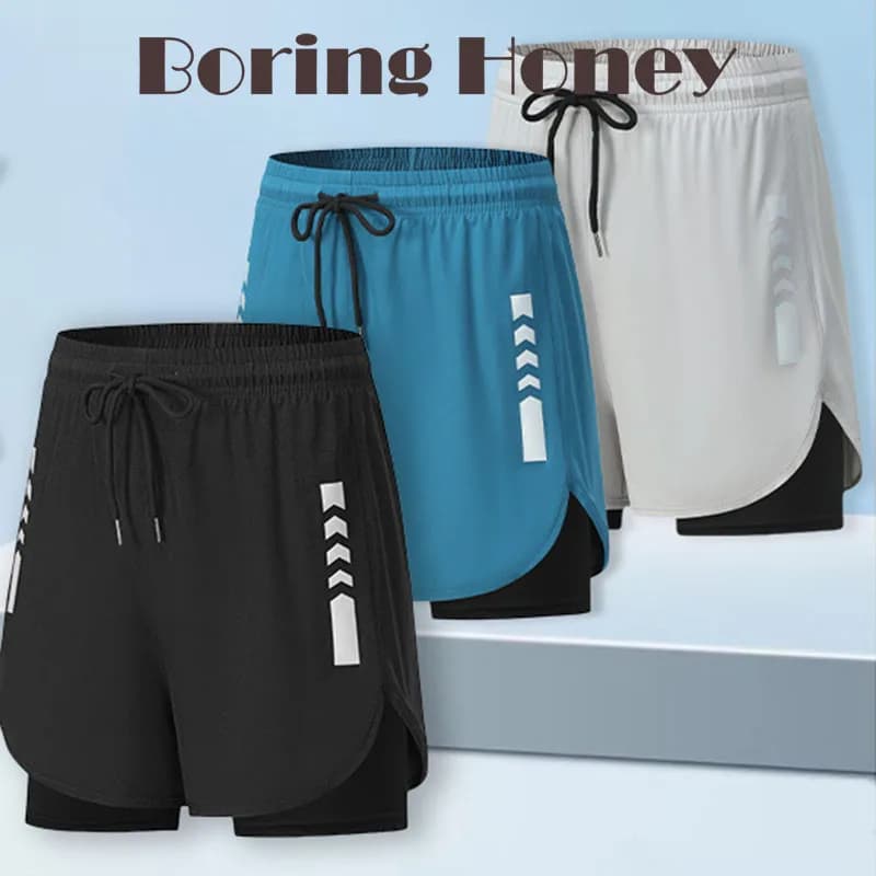 Boring Honey 3 Panel Breathable Exercise Shorts - Running Cycling Shorts for Men's Pants for School Sports Marathon Exam