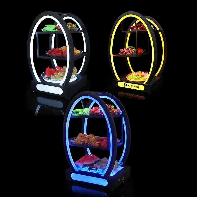 Bar KTV Piatto di frutta luminoso a forma di uovo Gioco notturno Piatto snack KTV Piatto di frutta Due strati e tre strati di snack Secco