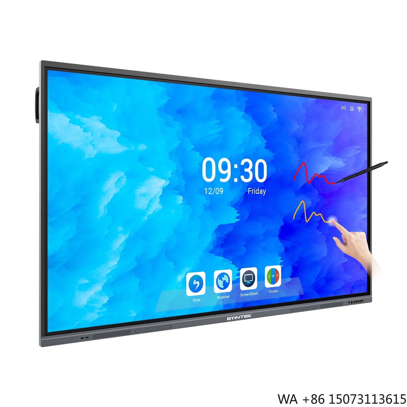 Lavagna Interattiva Smart a Infrarossi Zero Fit 65/75/85 Pollici, Vetro Antiriflesso per l'Insegnamento Elettronico Interattivo