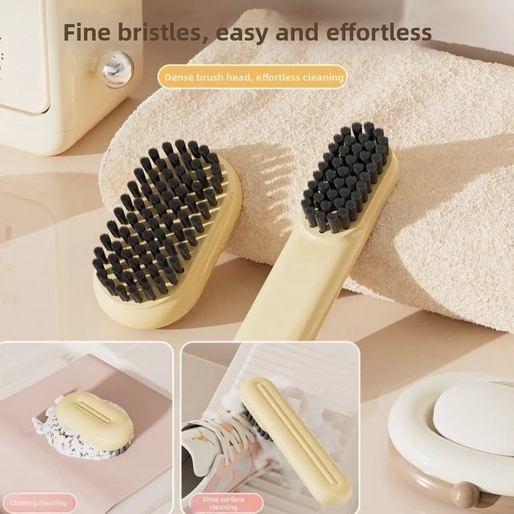 Set 3 in 1 Spazzola per Vestiti e Scarpe, Porta Sapone da Parete Salvaspazio con Drenaggio, Spazzola per Scarpe in Plastica Ribaltabile, Organizzatore Bagno