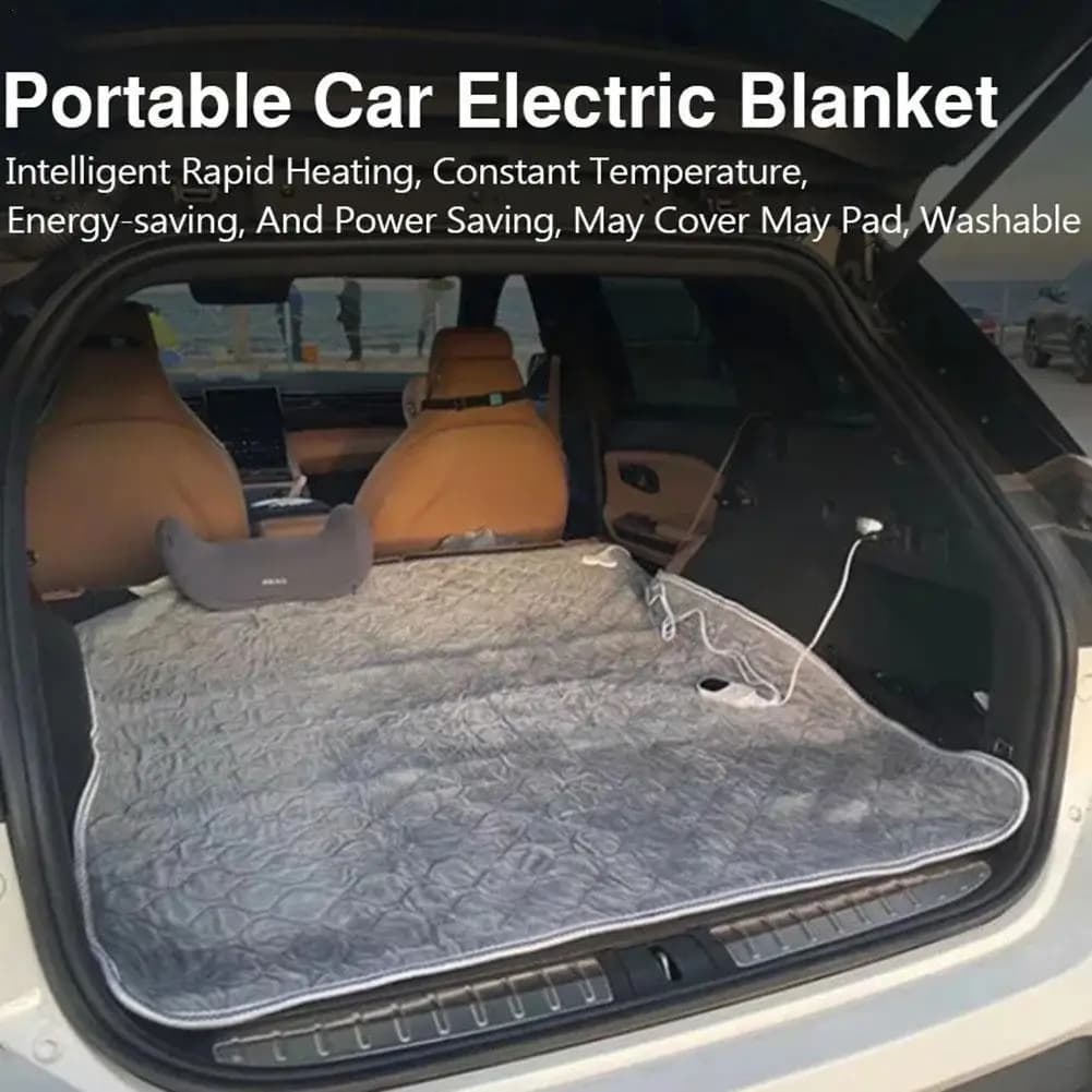 Coperta riscaldata per auto Protezione termostatica intelligente 12V DC per campeggio esterno Coperta elettrica per auto da viaggio a lunga distanza