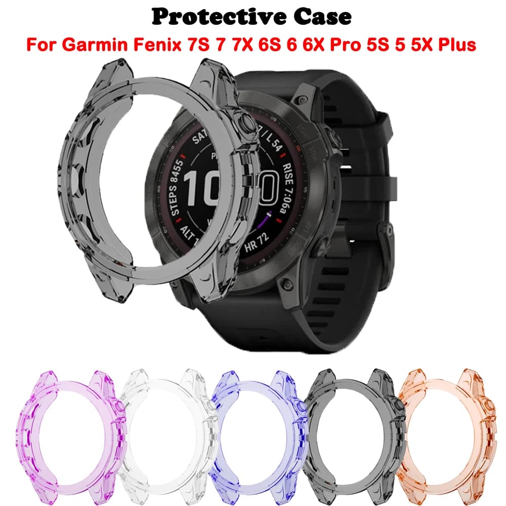 Custodia morbida in TPU per Garmin Fenix 7 7S 7X 6 6S 6X Pro 5S 5 5X Plus Smart Watch Custodia protettiva Telaio Cover Paraurti Shell