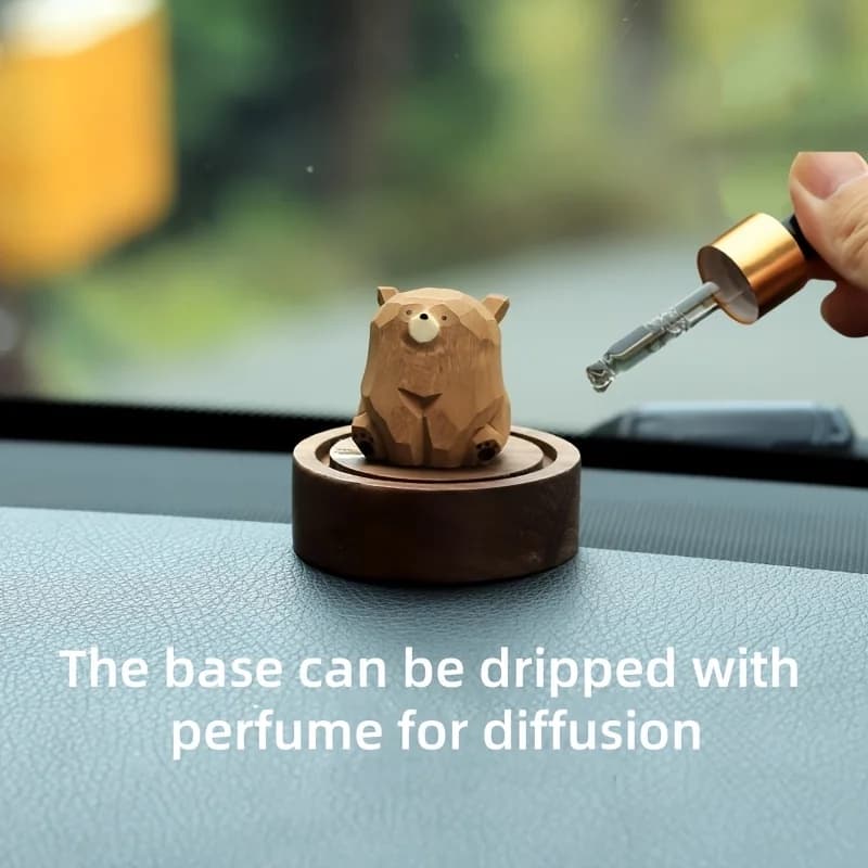 Creative Walnut Wood Car Center Console Ornament Durable High Grade Desktop Scent Diffuser Base No Fragrance Included