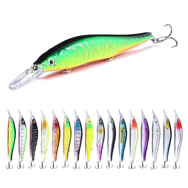 1 pz richiamo di Pesca 115mm/14g Minnow Crankbait Wobblers occhi 3D persico esca artificiale luccio Carp Bait Swim Bait Fishing Pesca