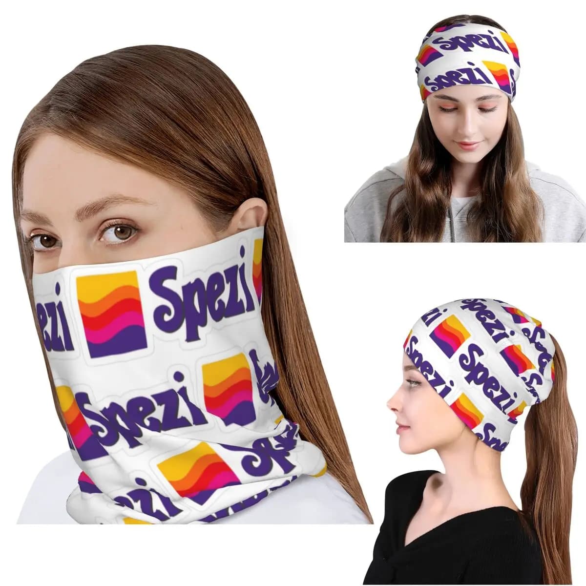 Paulaner Spezi Logo Bandana Copricollo Sciarpa Fascia per la testa multifunzione Cappello per uomo donna adulto traspirante