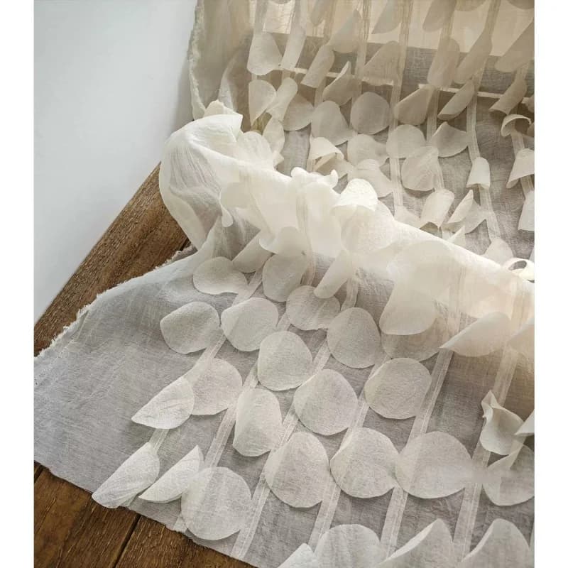 Tessuto in Rete Plissettata con Texture Circolare Tridimensionale, Nuovo Stile Cinese, Design Creativo per Abiti, Tessuto per Abbigliamento Fai-da-Te