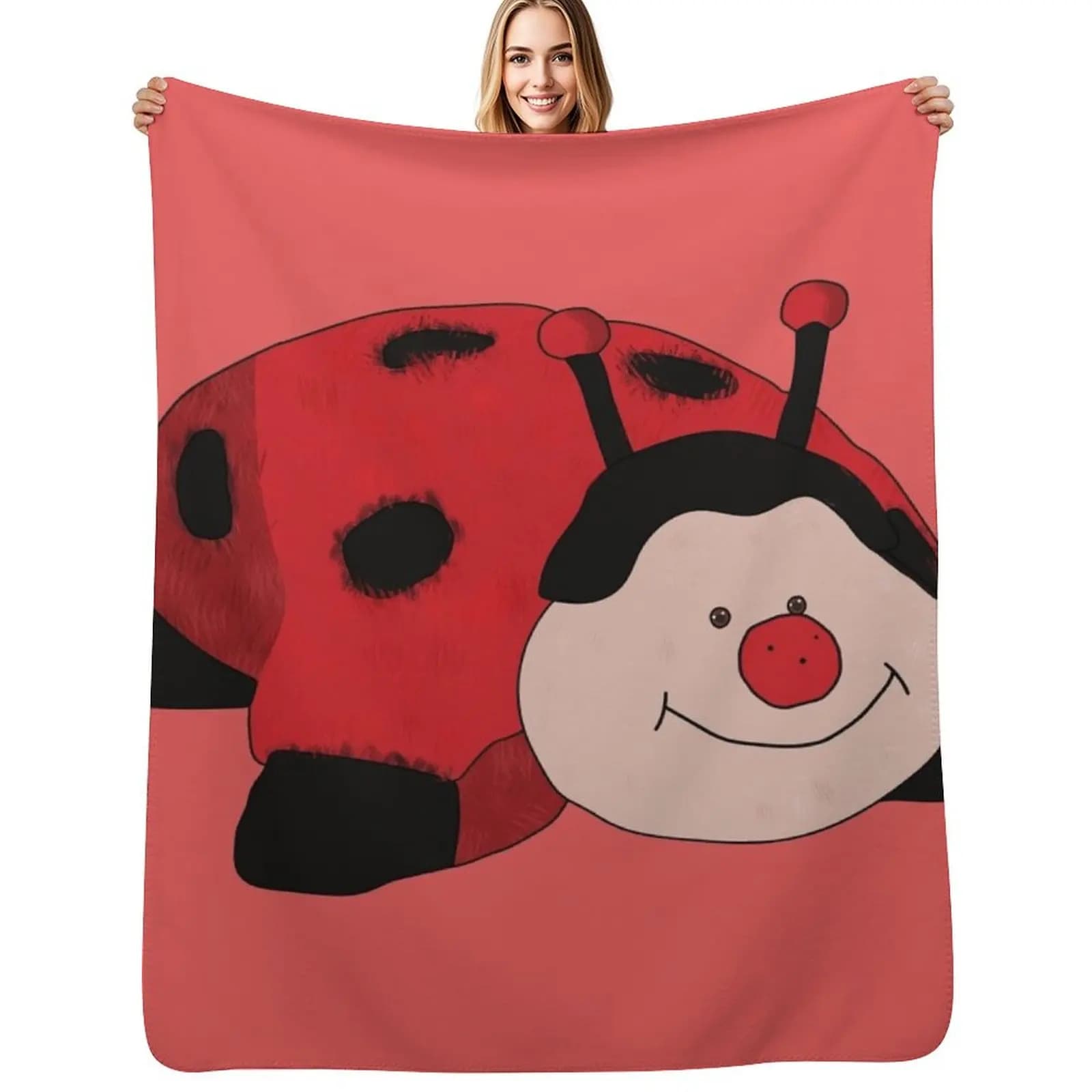 Coperta per animali domestici Ladybug Pillow, morbida e calda, anti-pilling, per letto