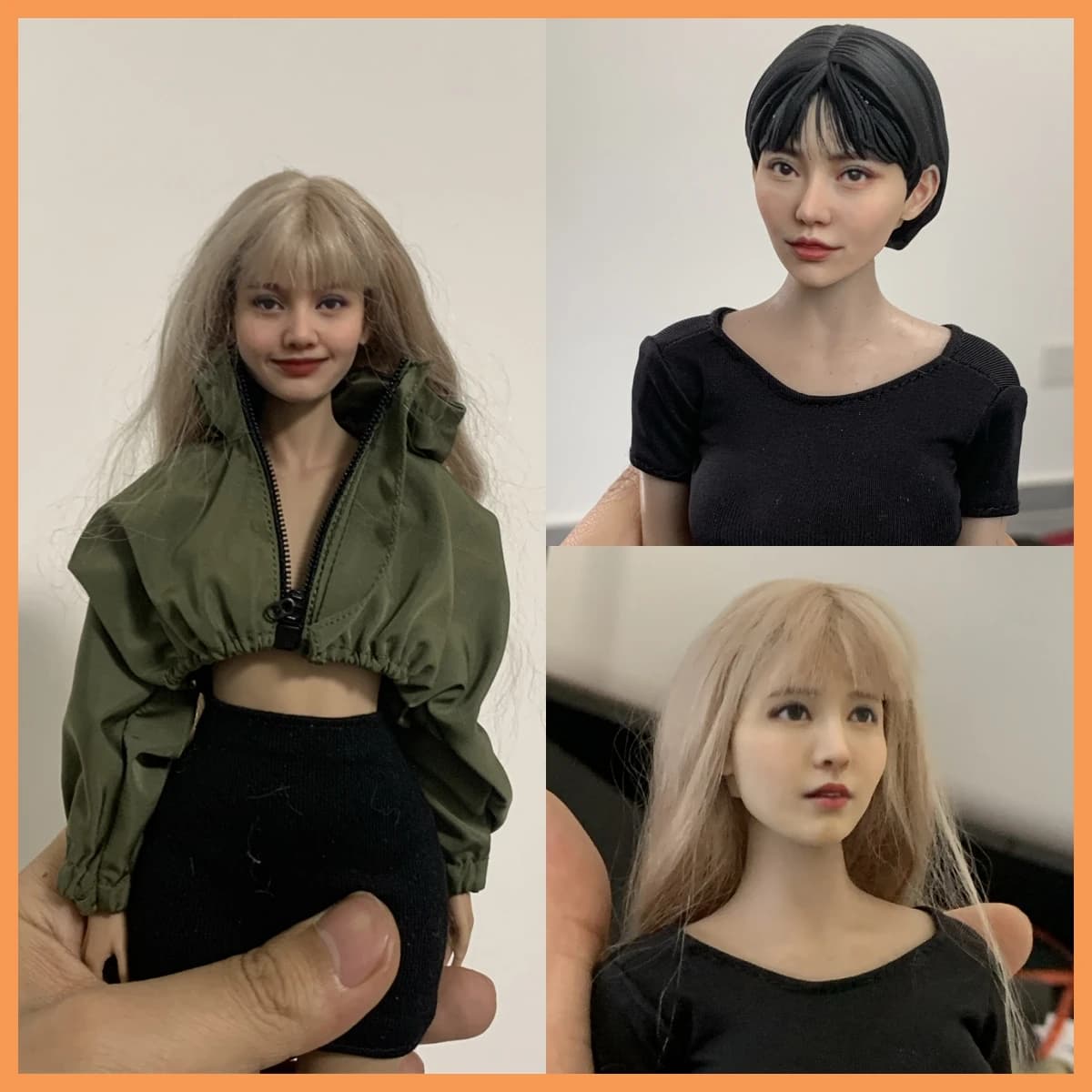 1/6 1/12 Bilancia Trucco Realistico Yumi Fukada & Mikami Yua & Lisa Testa Calva Scultura Per La Pelle di Grano Leggero Action Figure corpo