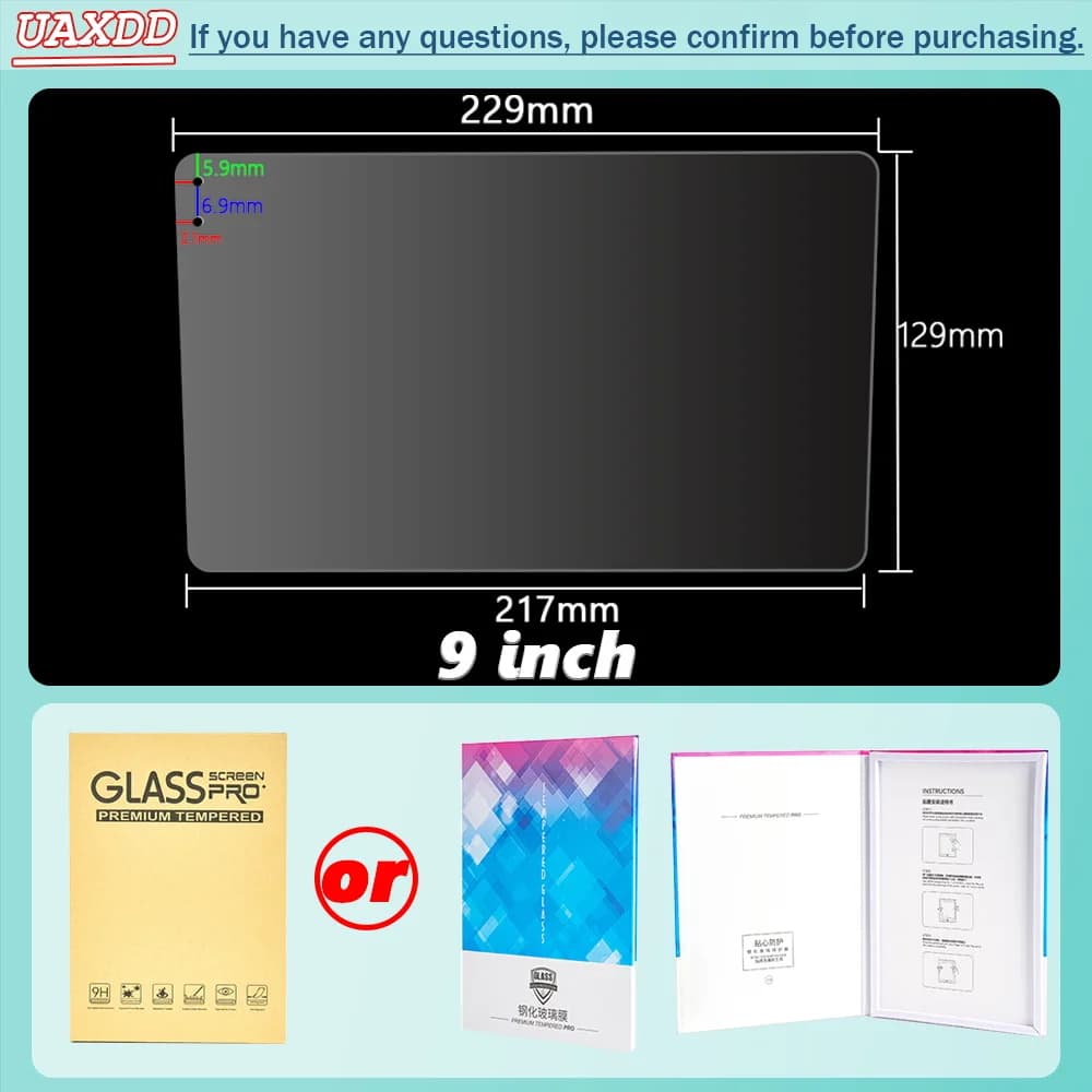 Pellicola proteggi schermo PET da 9 10,1 pollici ad alta definizione per 2 DIN GPS Autoradio Media Navigazione Cornice Android CD stereo interno