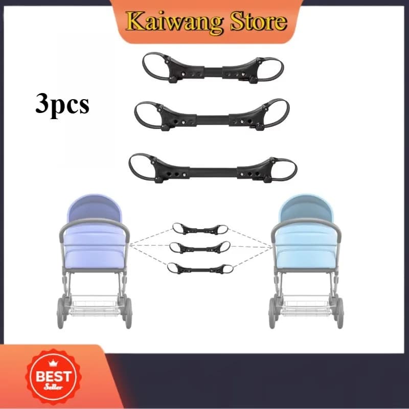 3Pcs Twin Baby Universal Adjustable Strollers Connector,Twin Pram Connectors, Linker Hook Safety Baby Strollers Adapter Clips