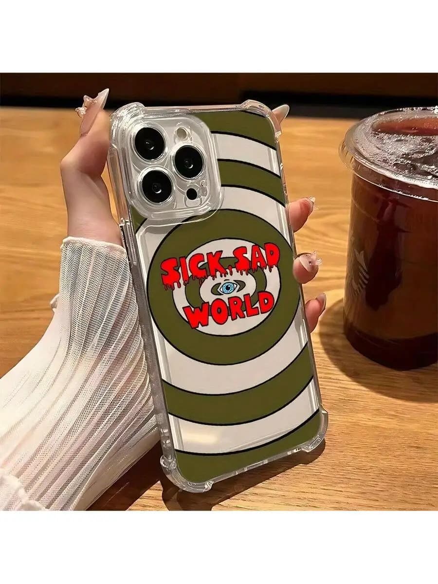 Sick Sad World Cartoon Art Phone Case For iPhone 17 16 15 14 13 12 11 Pro XR XSMAX 8 Plus Transparent Soft Shockproof