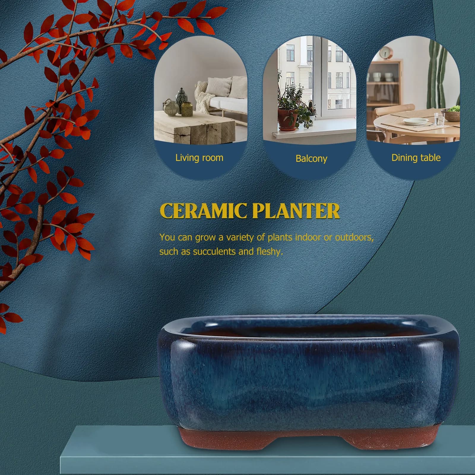 2Pcs Ceramic Flower Pots Simple Elegant Design Multi Use Flower Holder for Balcony Courtyard Garden Office Desktop Plant Pot