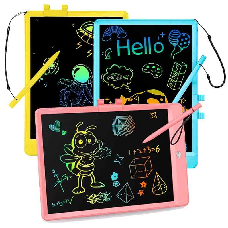 Tavoletta da disegno LCD da 10 pollici, giocattoli per scarabocchi, regali per ragazze e ragazzi di 3-8 anni, lavagna elettronica colorata per bambini