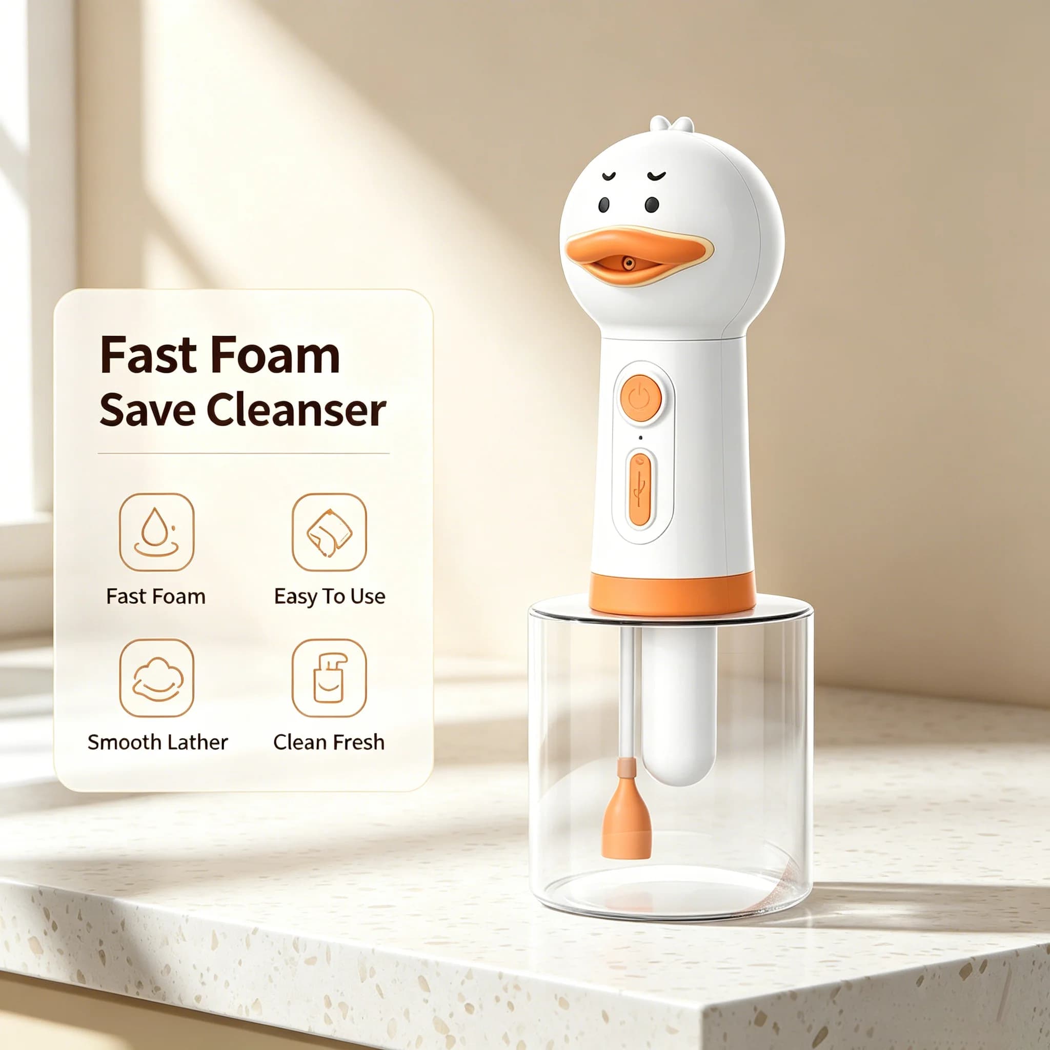 Cute Duck Pet Bath Foamer Quick Rich Even Foam Save Pet Shampoo Easy Use Deep Clean Dog Cat Grooming Cleaning Accessory Tool