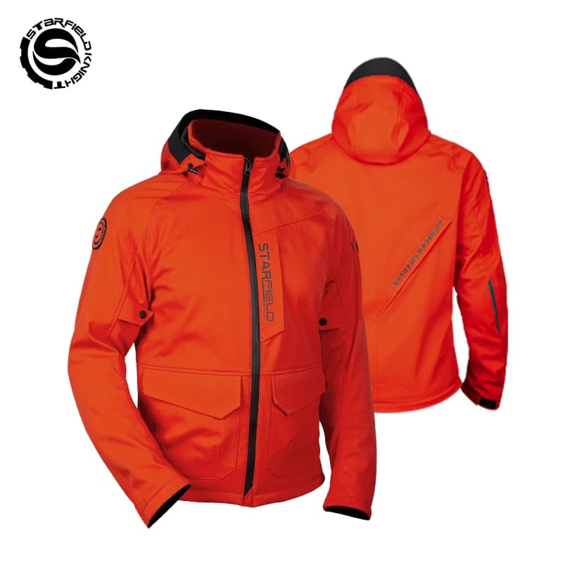 SFK Orange Motorcycle Jacket Men Women Riding Clothing Spring&Summer Breathable Splash-proof With CE Body Protective Accessories