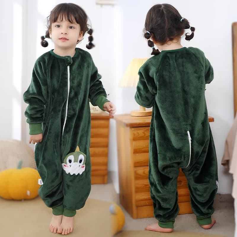 MICHLEY Cute Flannel Children Sleeping bag for children Sleeping bag Winter Warm pyjamas Nightwear Girls' pyjamas Boys 1-6T