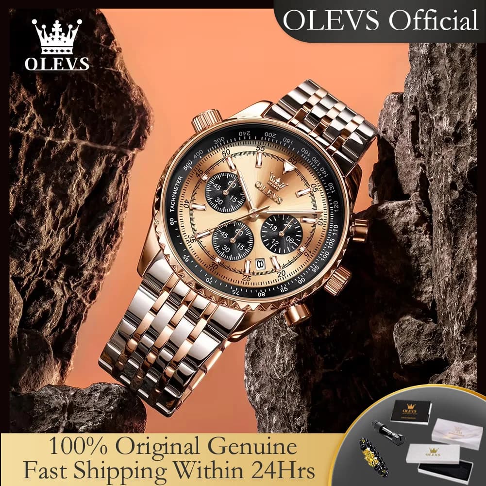 OLEVS 2995 Luxury Man Watch Original Exclusive Quartz Men's Watches Waterproof Luminous Chronograph Business Wristwatch for Men