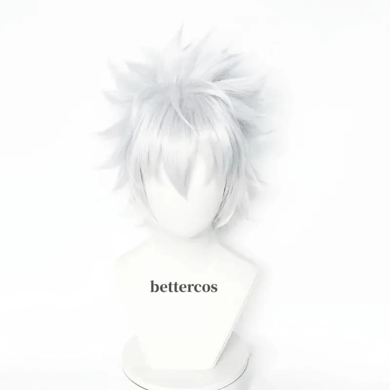 Gintama Sakata Gintoki Anime Silver Soul Cosplay Synthetic Hair Wigs White Men Short Cos + Wig Cap