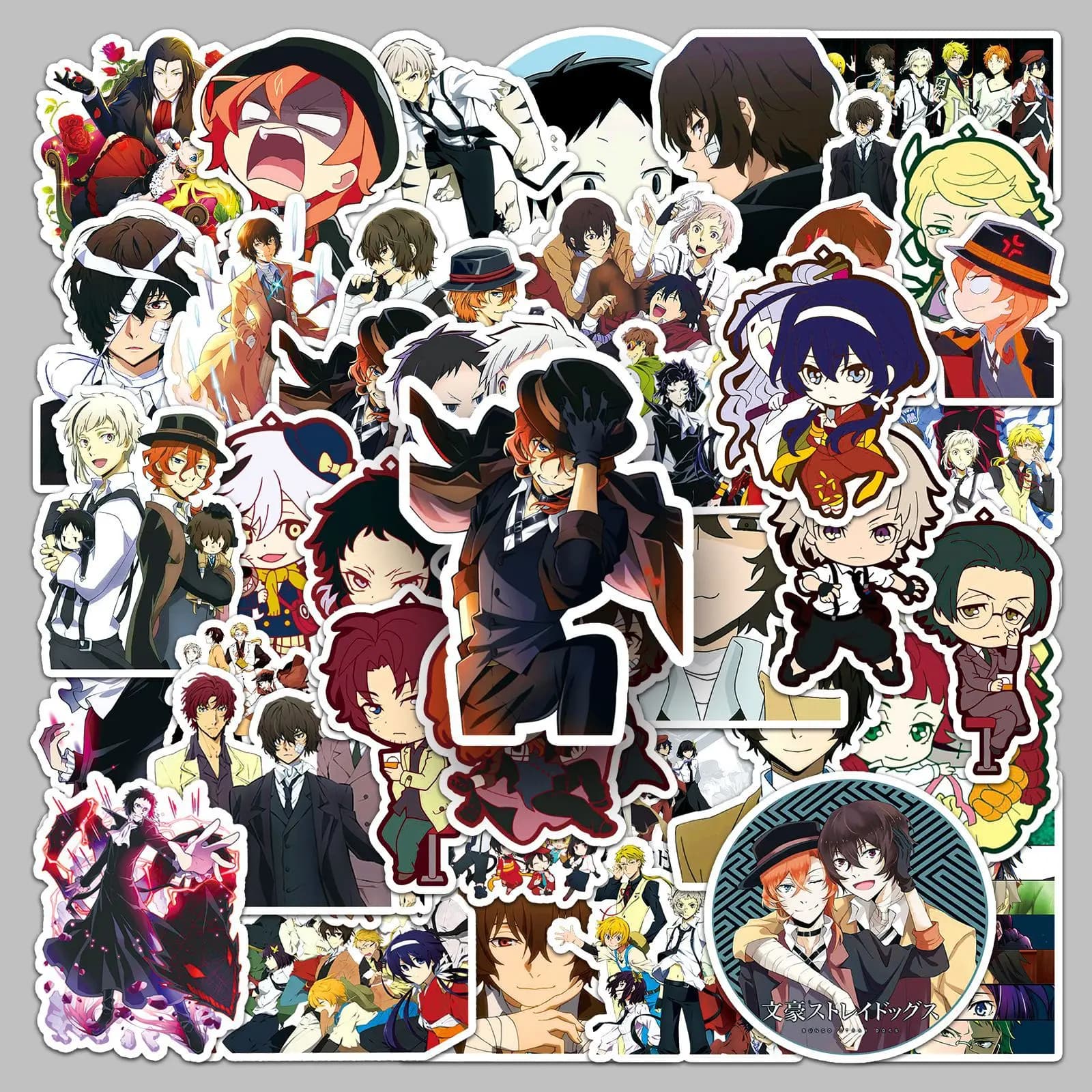 50 pz Set Anime Stray Dogs Serie Nakajima Atsushi Dazai Osamu Edogawa Rampo Figure Fai Da Te Decorazione Ventole Regalo Giocattolo