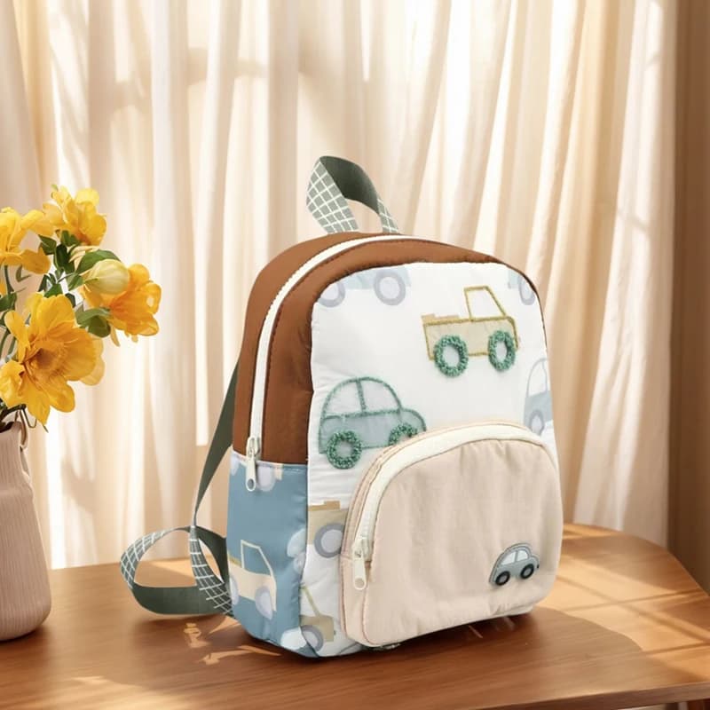 Zaino multifunzionale per bambini nuovo Zaino per scuola materna con ricamo per auto carino Zaino leggero per ragazzi e ragazze