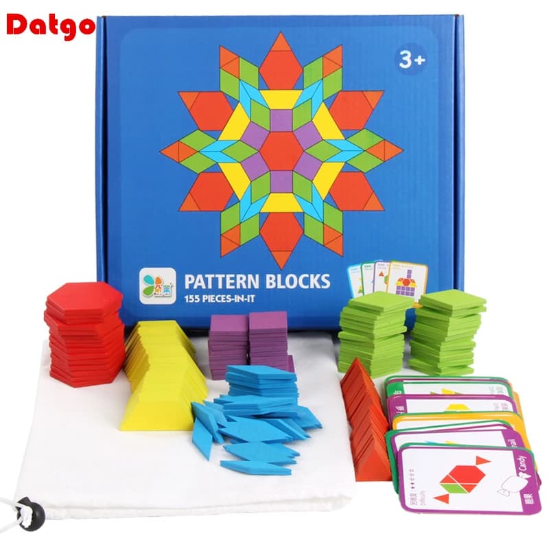 155 pezzi puzzle in legno set di puzzle creativo colorato bambino Montessori apprendimento educativo sviluppo giocattoli per bambini giocattoli