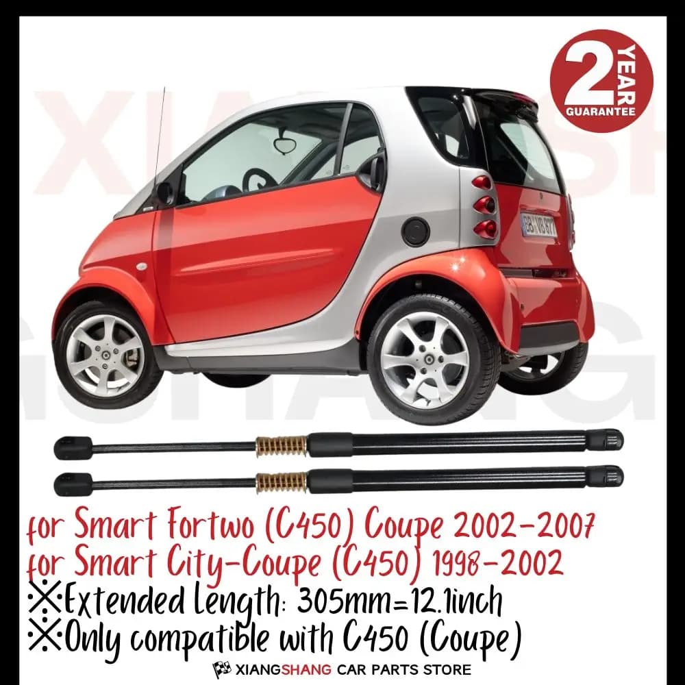 2 Pezzi Ammortizzatori a Gas per Apertura Automatica Posteriore con Molla per Smart Fortwo (C450) Coupé 2002-2007, Supporti a Gas per Bagagliaio
