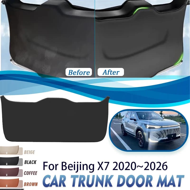 Tappetini per porte del bagagliaio posteriore dell'auto per BAIC pechino 7 X7 X75 2020 ~ 2026 tappetini impermeabili portellone posteriore tappeto per scarponi tappeto Carro accessori interni