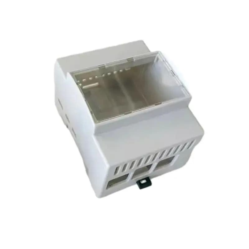New! ABS DIN rail mounting box with large interior space and top transparent window for Raspberry Pi 5