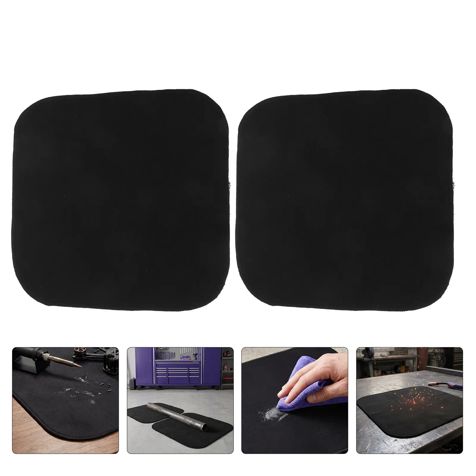 2Pcs Fire Resistant Welding Blanket Carbon Felt Heat Insulation Pad 20x20 Cuttable Heat Shield Mat for Grill Stove Brazing