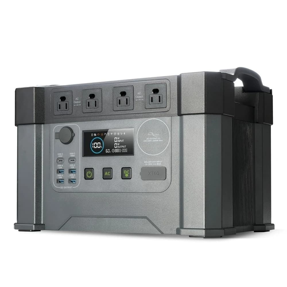 Stazione di Alimentazione Portatile S2000 PRO: Uscita 2400W (4000W di Picco), Batteria LiFePO4 da 1451.6Wh, 4 Prese AC da 2400W, MPPT da 1000W, Personalizzabile