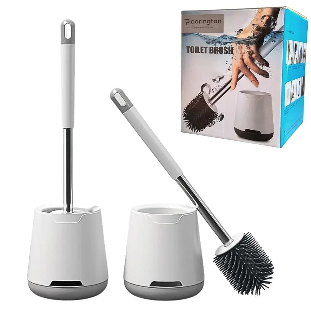 Scopino per WC portatile in silicone Versatile senza vicoli ciechi Set portaspazzole per pulizia WC Movimento manuale Strumenti per WC per il bagno