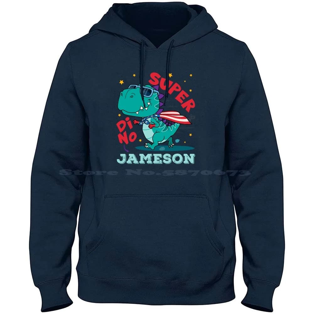 Jameson nome dinosauro, regalo per il compleanno Dinosaur King , T Rex 100% puro cotone felpa con cappuccio Tshirt Jameson cognome Cute Dinosaur