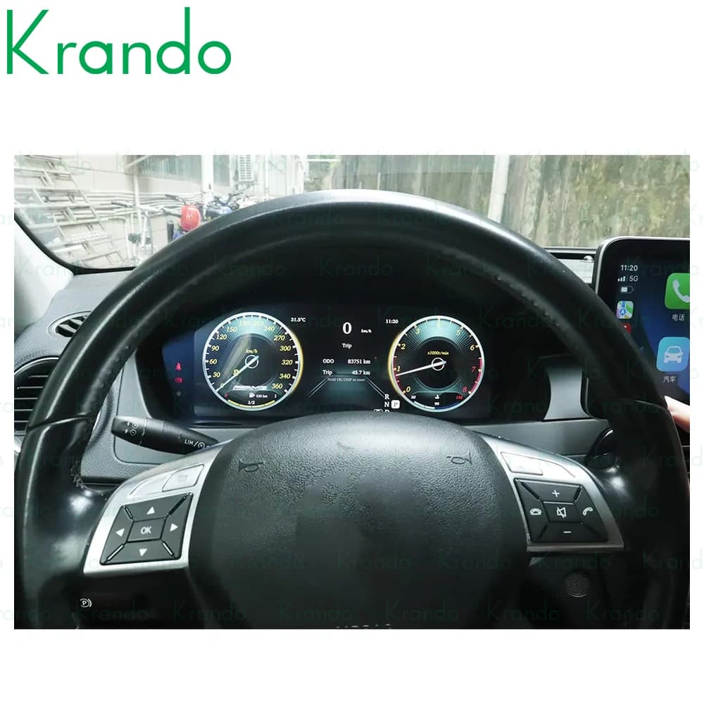Krando Linux Cockpit For BENZ C Class W204 C180 C200 C220 2007 - 2014 Car Digital Cluster Instrument Smart Panel Speedometer