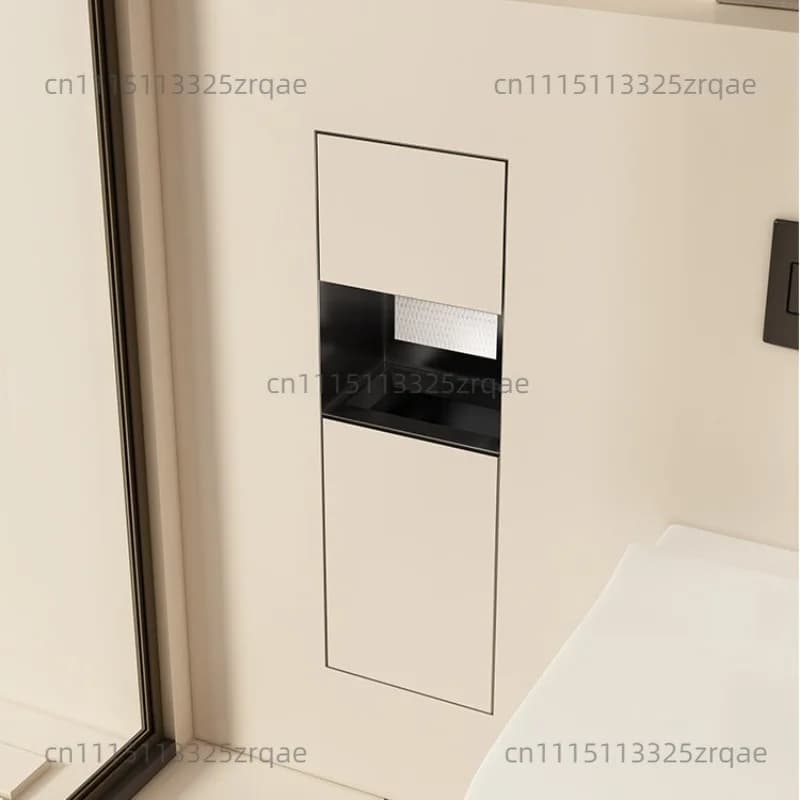 SSM 304 stainless steel niche toilet hidden trash can embedded in tissue box concealed toilet niche can