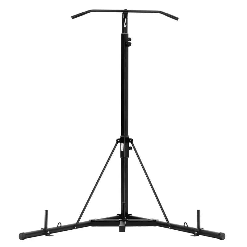 2-in-1 Punching Bag Stand Training Device Sandbag Frame Made of Steel, Height-Adjustable Punching Bag Holder with Pull-Up Bar (65 kg Load Capacity), Freestanding Fitness Equipment for Gym, Black