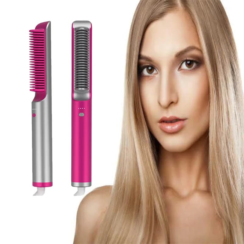 Adjustable temperature Rapid heating PTC Anti-coating ceramic coating Straightening Pettine hair curler Electric brush to smooth hair