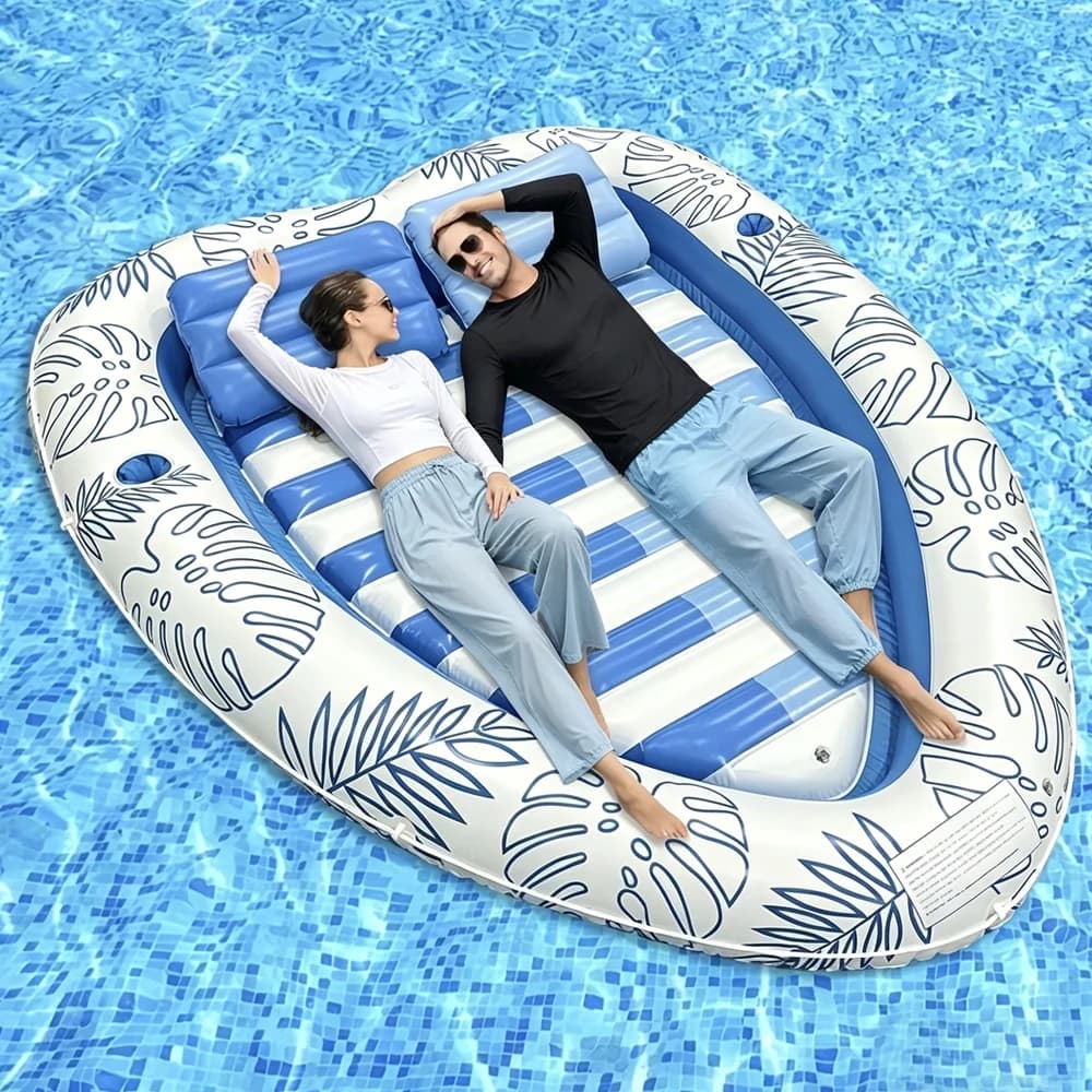 1 pz Materassino Gonfiabile a Cuore in PVC con Cuscino, Sedia Galleggiante per Piscina, Divertimento Estivo in Acqua, Relax e Riposo