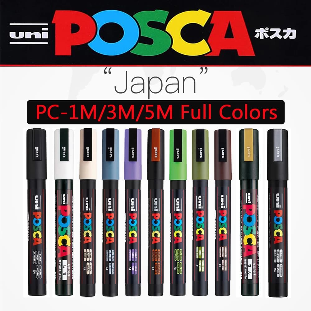 Pennarelli POSCA, originale giapponese Uni Full Colores 1M 3M 5M Pennino Scelte multiple Disegno/Graffiti rotuladores acrilicos Art